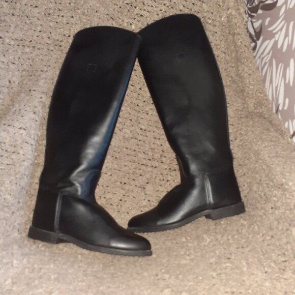 Vintage EQUESTRIAN/RIDING BOOT-USA-Essex Magic Feather-Black Leather-6.5-NWOB - Picture 1 of 9